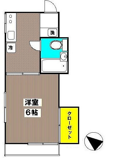 空き予定物件　浜田コーポ　１０２号室図面　ホーセイ土地