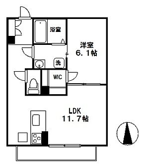 ２０１８年築１LDK物件　AZUMAⅡ１０３号室間取図面